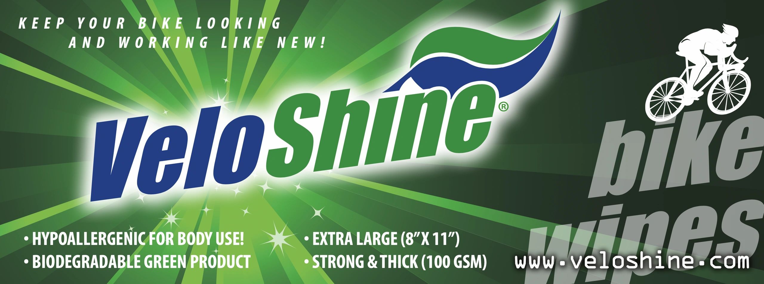 VeloShine Bike Wipes Cleaning, Bike, Wipes